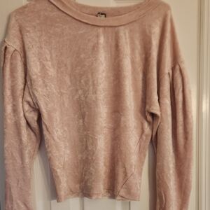 We The Free Pink Velvet Sweatshirt